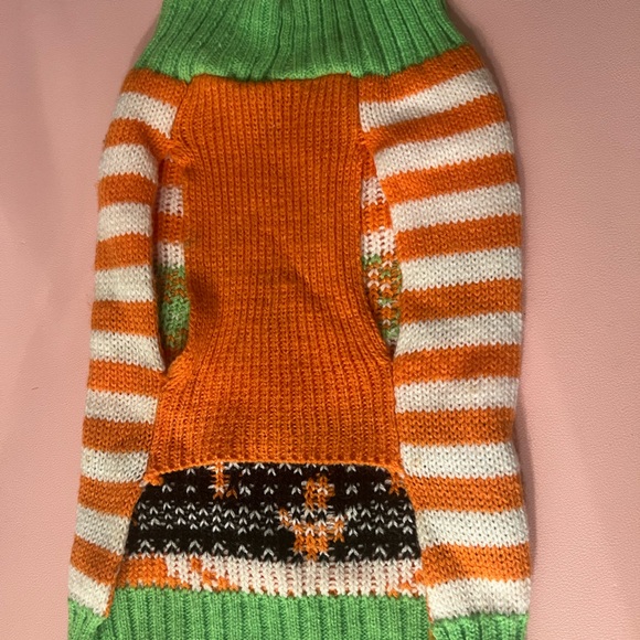 Halloween Orange Pumpkin Small Dog Sweater! - Picture 2 of 2